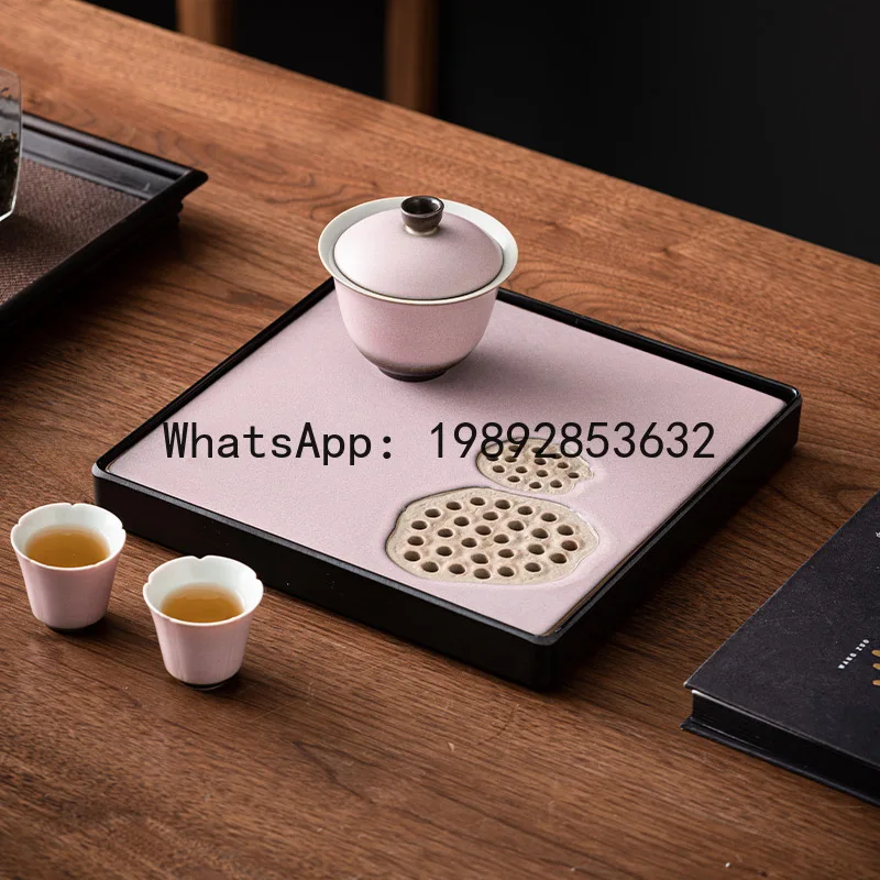 

Zz kiln-turned ceramic tea tray for home living room drain tray square water storage small kung fu tea set dry tea table tray