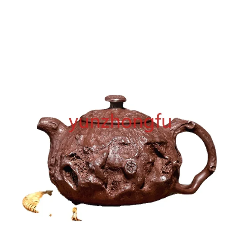 Yixing purple sand pot pure all hand-made tea for spring  tea original mineral tea set single household set.