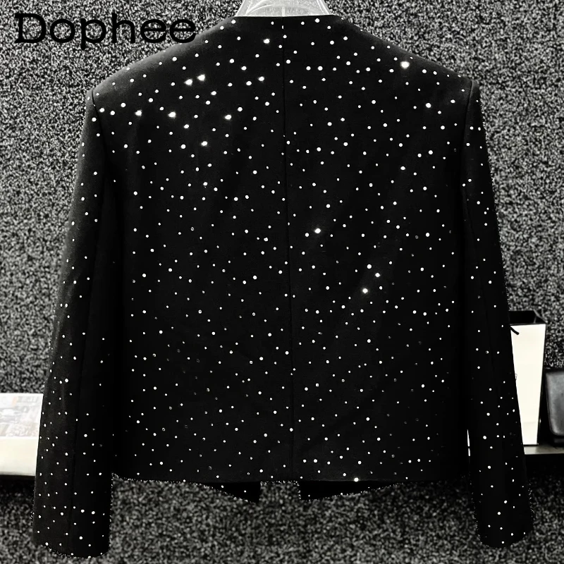 

Men's 2025 Autumn New Trendy Short Style Jackets Male Stylish Chic Tops High-end Shiny Sequins Small Fragrant Long Sleeve Coats