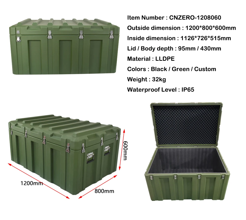 LLDPE Rotomolded Tool Box Overland Storage Waterproof IP65 Equipment Case