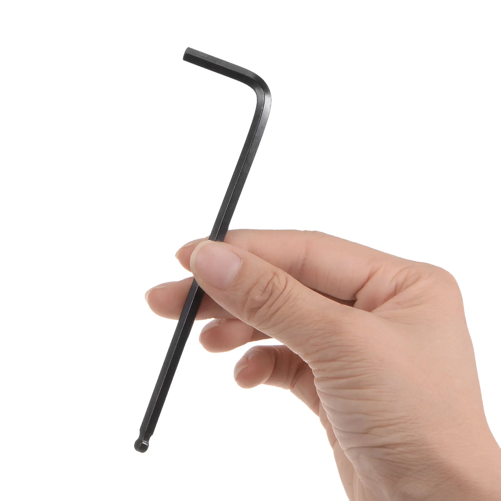 3pcs Ball End Hex Key Wrench, L Shaped Long Arm CR-V Repairing Tool, Black