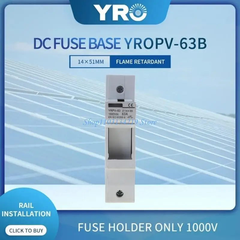 N5KC 1000VDC Solar Holder 14x51mm Midget-Fuse Base for Photovoltaic System