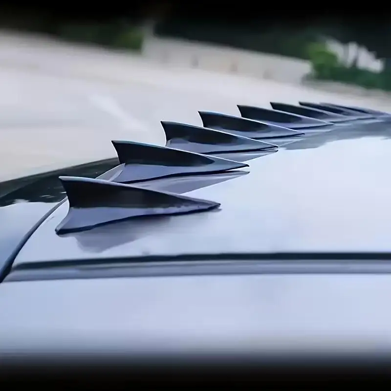 10Pcs Rear Roof Shark Fins Spoiler Wing Kit Universal Car Roof Spoiler Bumper Spoiler Shark Fin Diffuser Vortex Generator