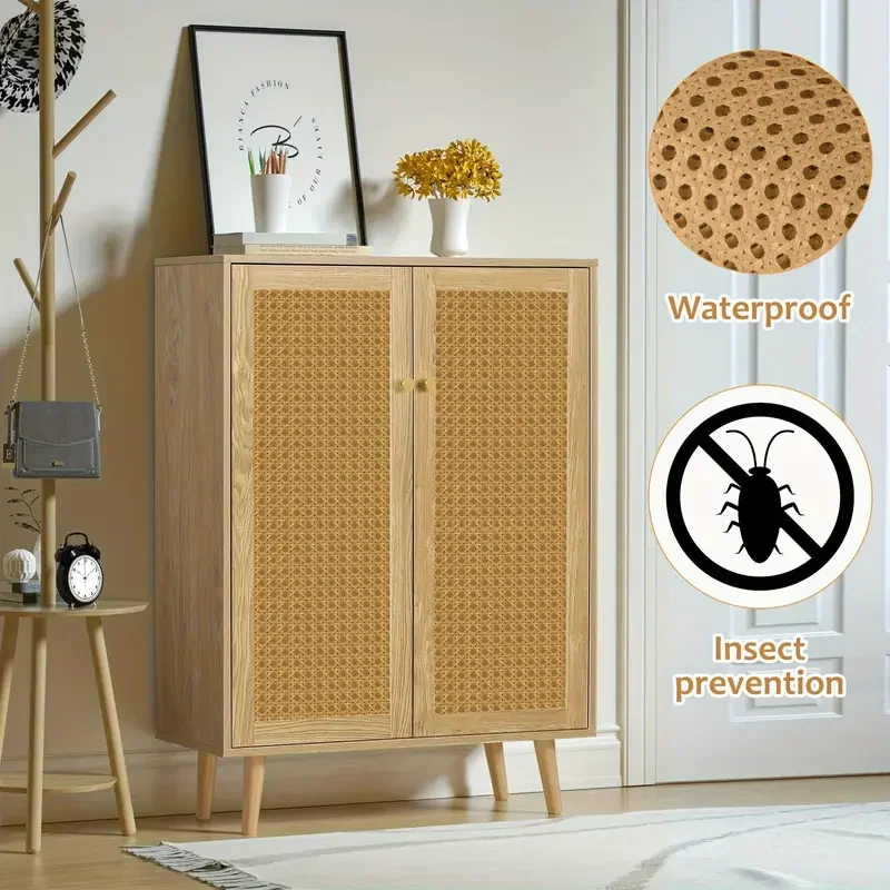 Plastic Rattan Webbing Roll, Handwoven Synthetic Poly Rattan, Faux Cane Mesh-Open Weave, for DIY Home Decor Projects（40cm/15.7in