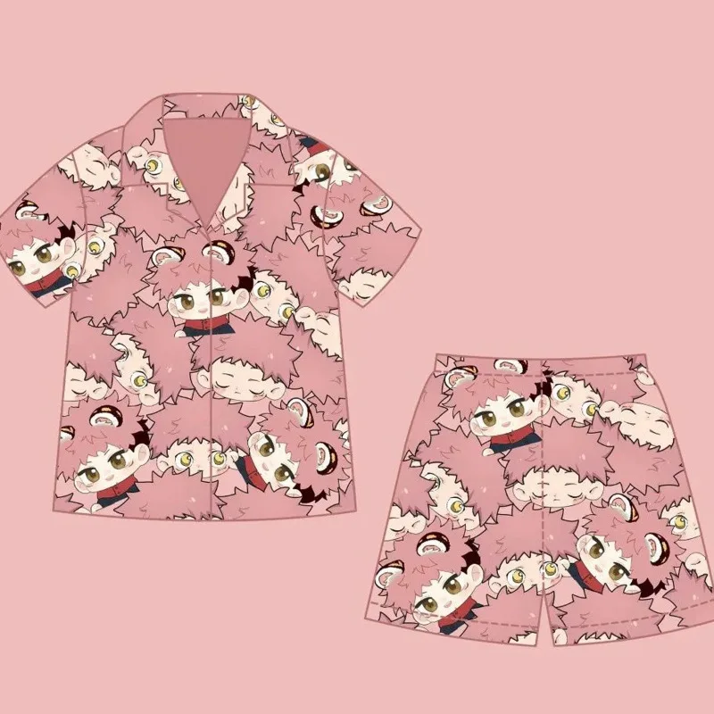 

Anime Cosplay Itadori Yuji Women Men Summer Short Sleeved Shorts Pajamas Home Clothes Home Suit Set Costumes