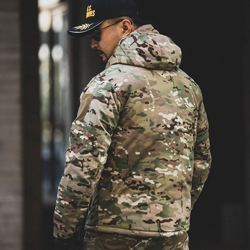 MCAP Snow Camo  Tactical thermal reflective cotton jacket MM14 camouflage men\'s winter cold proof M65 jacket windbreaker
