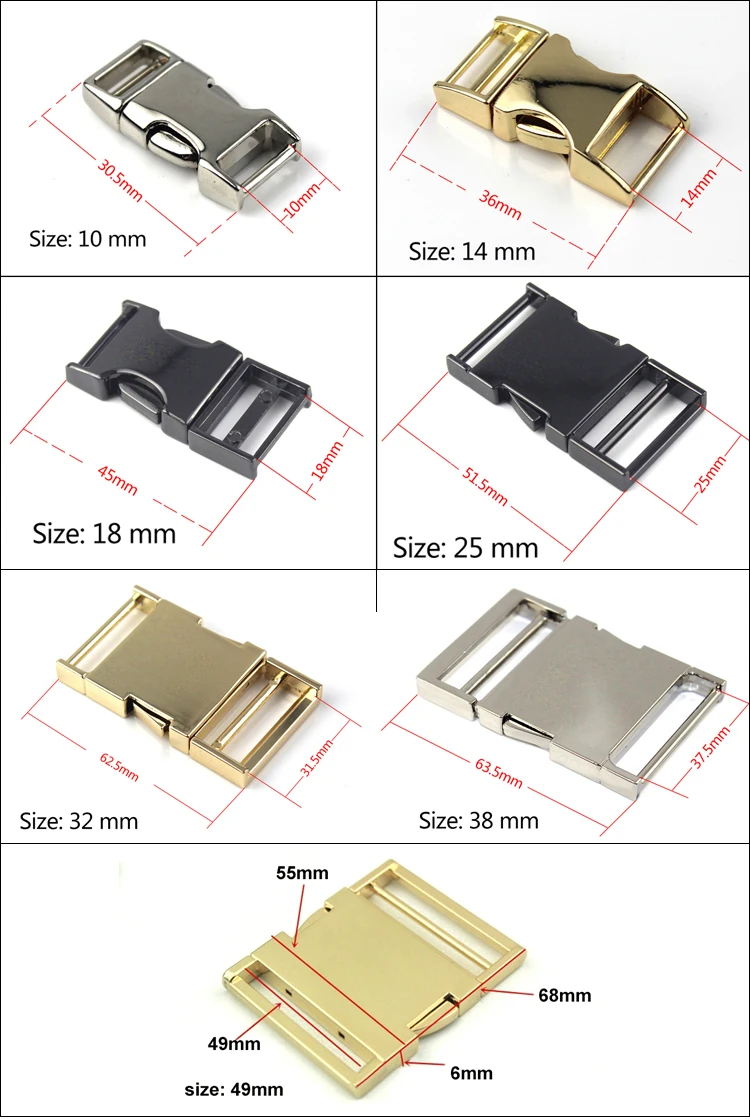 1piece Metal Bag Side Quick Release Buckle Backpack Strap Buckle Closure Clasp for Bag Backpack Strap Parts DIY Accessories