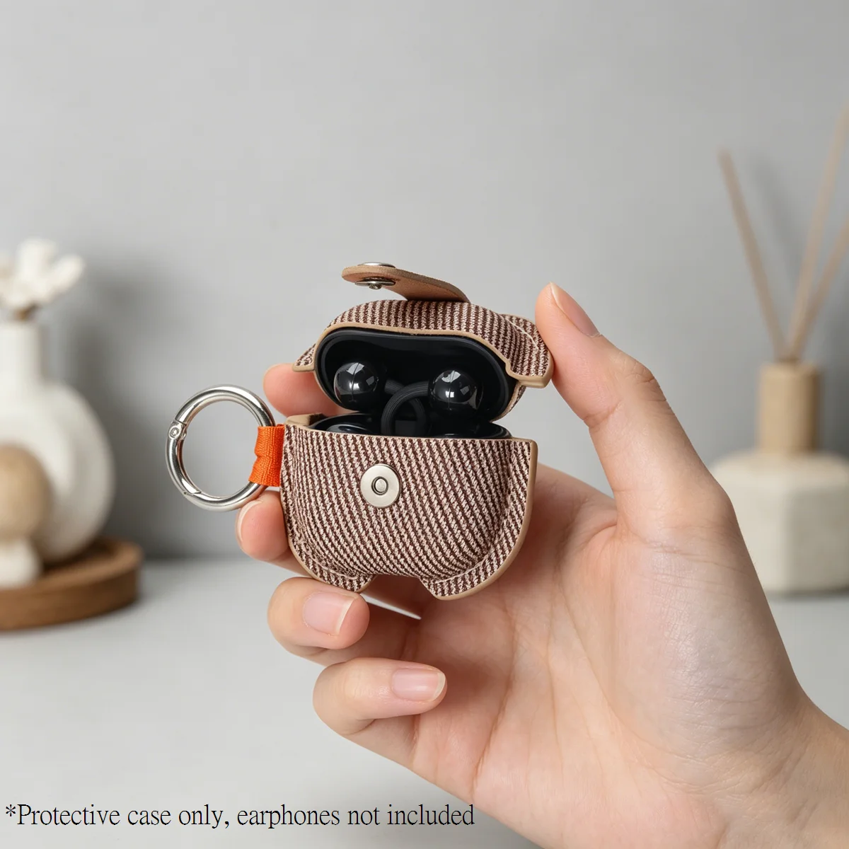 For Huawei FreeClip 2 Case PU Leather Earphone Case for HUAWEI Free Clip 2 Charging Box Protective Cover With Keychain Anti-Lost