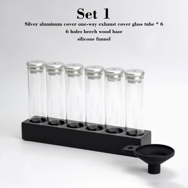 Coffee Bean Packaging Glass Bottle Metal Cap One Way Exhaust Valve Storage Tube Display  Storage Sealed Jar Odor 150mm 120mm