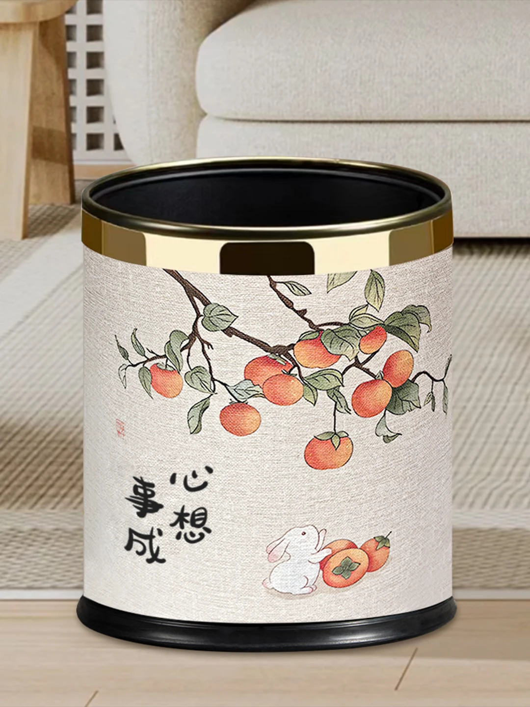 

Новая китайская большая емкость для гостиной и баторомой, высокоэстетичная бумажная корзина для домашнего использования