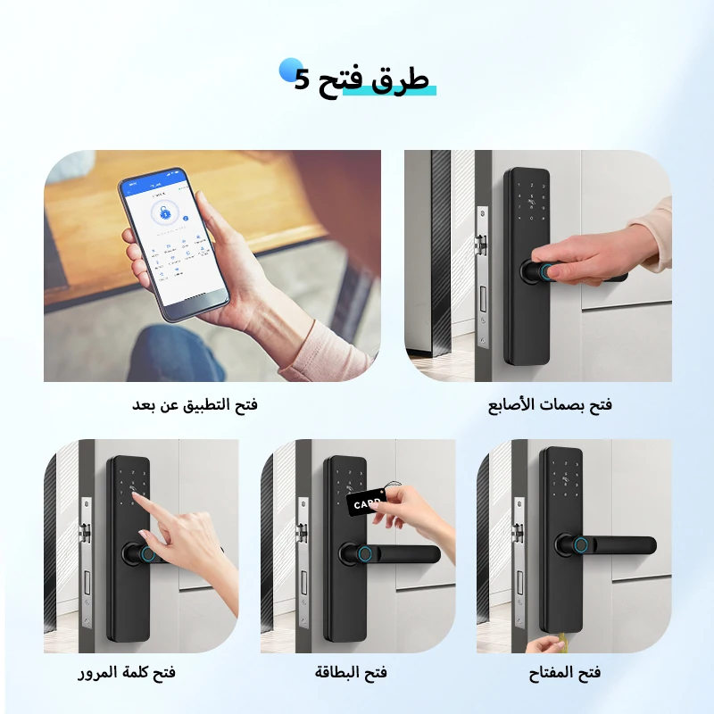 Saudi New Fingerprint Smart Door Lock TTLock App Code Card Key Digital Electronic Lock For Home For Apartment system 4585