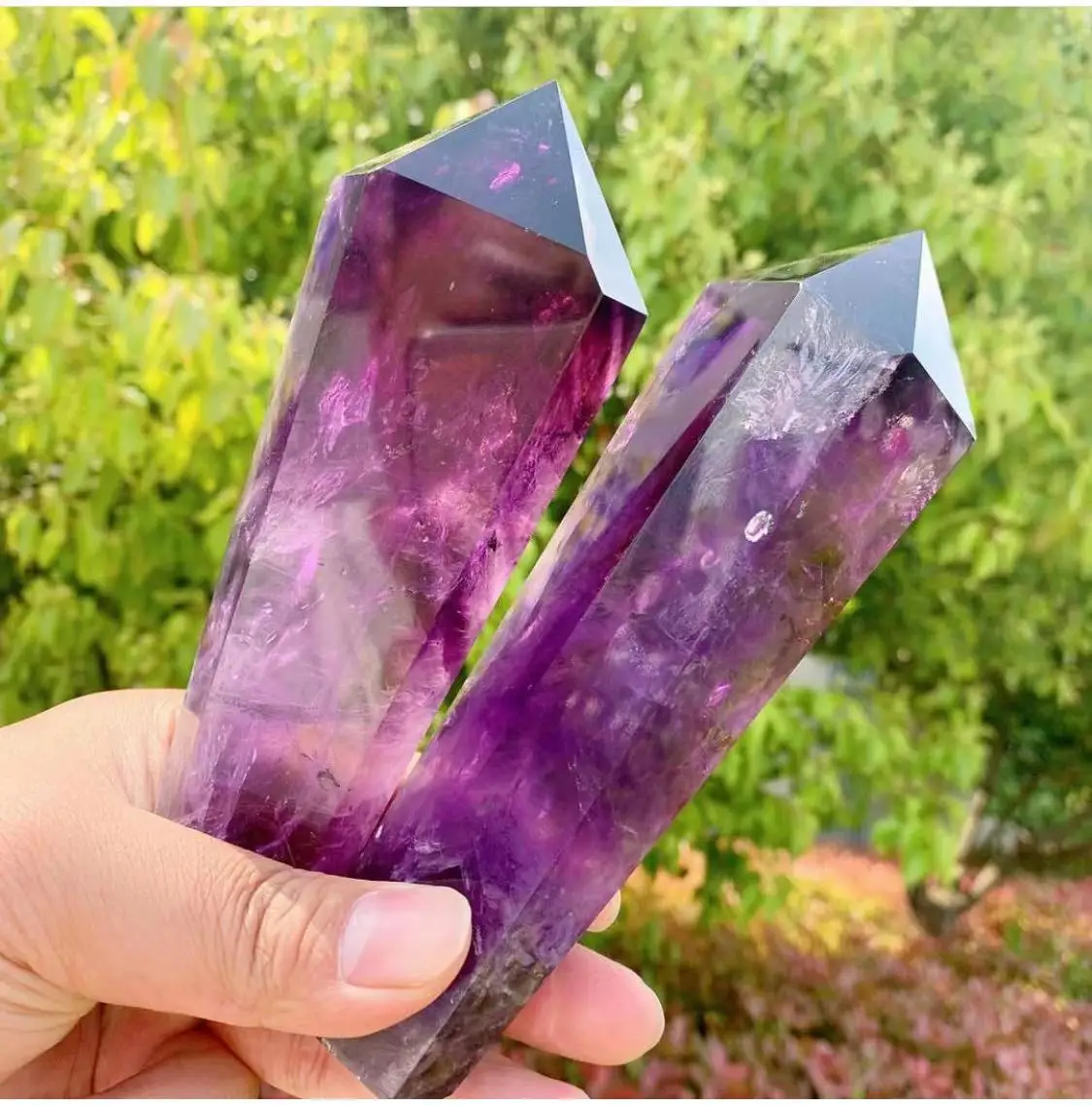 

High Quality Natural Amethyst Tower Crystal Quartz Point Healing Wand Gemstones Chakra Root Energy Reiki Home Decoration