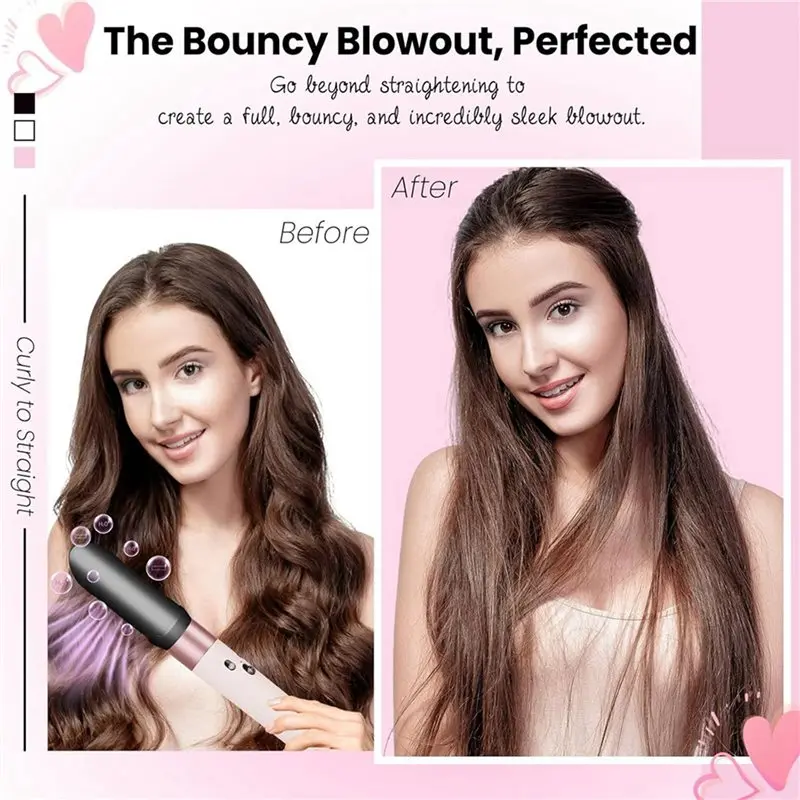 3X Upgraded Hair Straightener Attachment For Dyson Airwrap HS01 HS05 HS08, Gentle Airflow Smooth Nozzle For Air Wrap