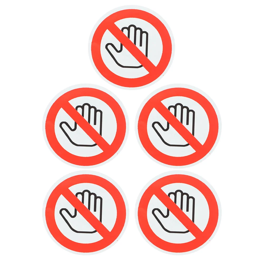 

5 Sheets Safety Sign Stickers No Touch Labels Machine Warning Decal Decals Plate Do Not Use Hand Peel