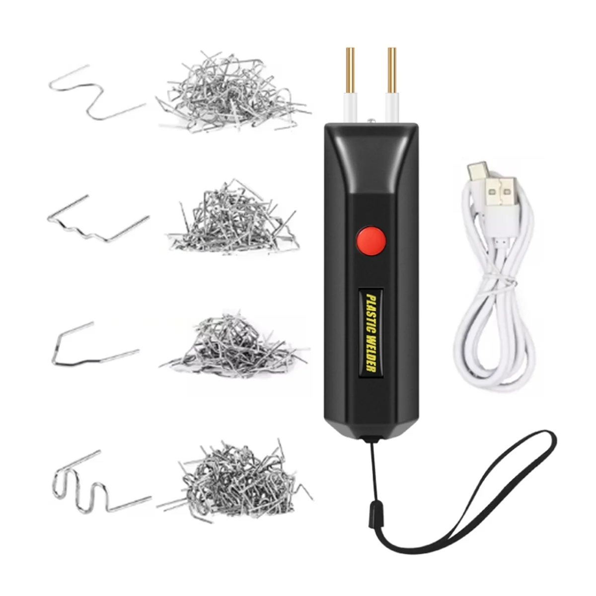 Cordless Plastic Welder Machine Plastic Welding Kit with Battery 4 Types Wave Staples LED Indicator for Car Bumper Crack