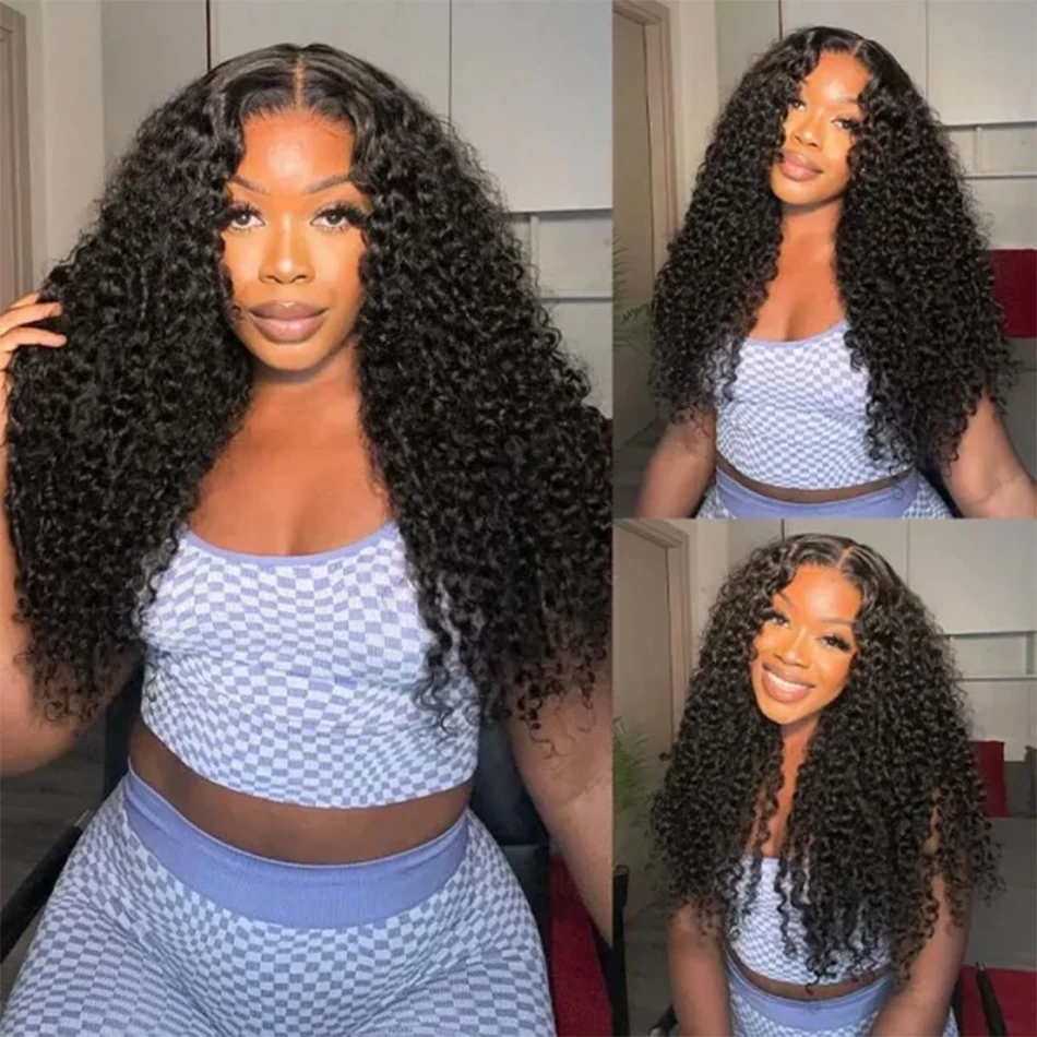 Glueless Kinky Curly 13x4 Lace Front Human Hair Wigs For Women Brazilian Deep Curly Lace Frontal Wig Wet And Wavy Frontal Wigs