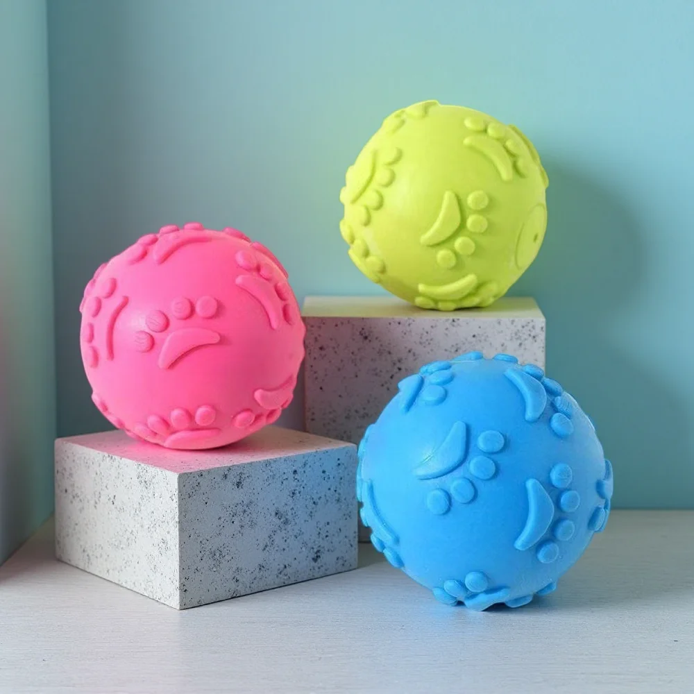 Juguete de Pelota para Perro con Sonido TPR: Resistente a Mordidas para Entrenamiento y Juego Interactivo, Alivio para la Dentición y el Estrés en Perros