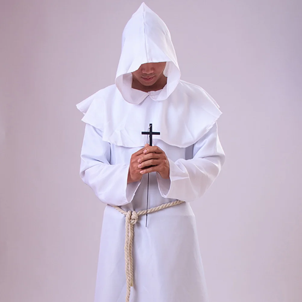 Wizard Robe Halloween Costume Medieval Monk Cosplay Suit Costumes Uniform Hooded