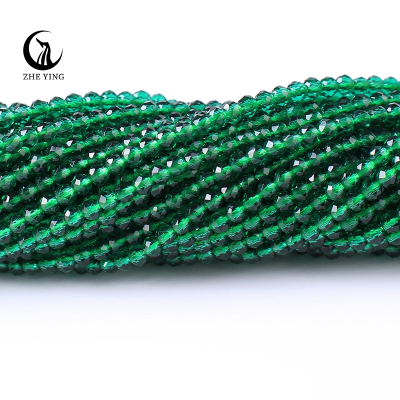 2mm Green Emerald Hydro Beads Accesorios Round Micro Faceted Crystal Spacer Loose Beads for DIY Jewelry Making 5 strands/lot