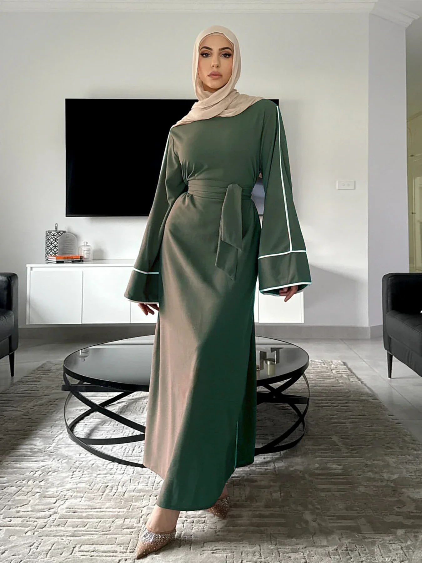 Eid Muslimisches Kleid für Frauen Abaya Elegant 2025, Ramadan Jalabiya Partykleider Robe Marokko Dubai Kaftan Islam Vestidos Largos