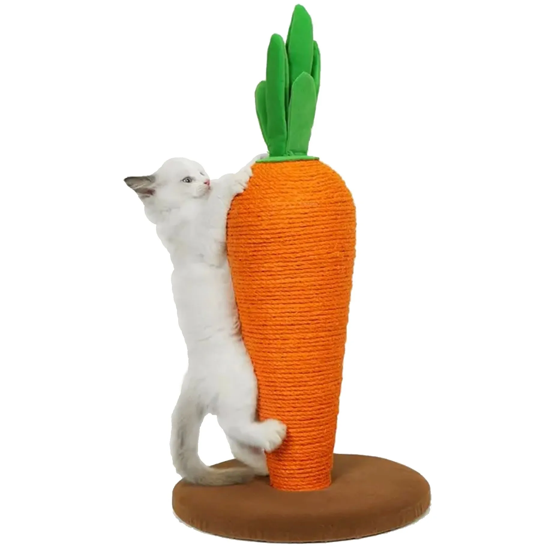 Waneka Rascador para Gatos en Forma de Zanahoria con Sisal Natural - Juguete Duradero para Mascar y Proteger Muebles
