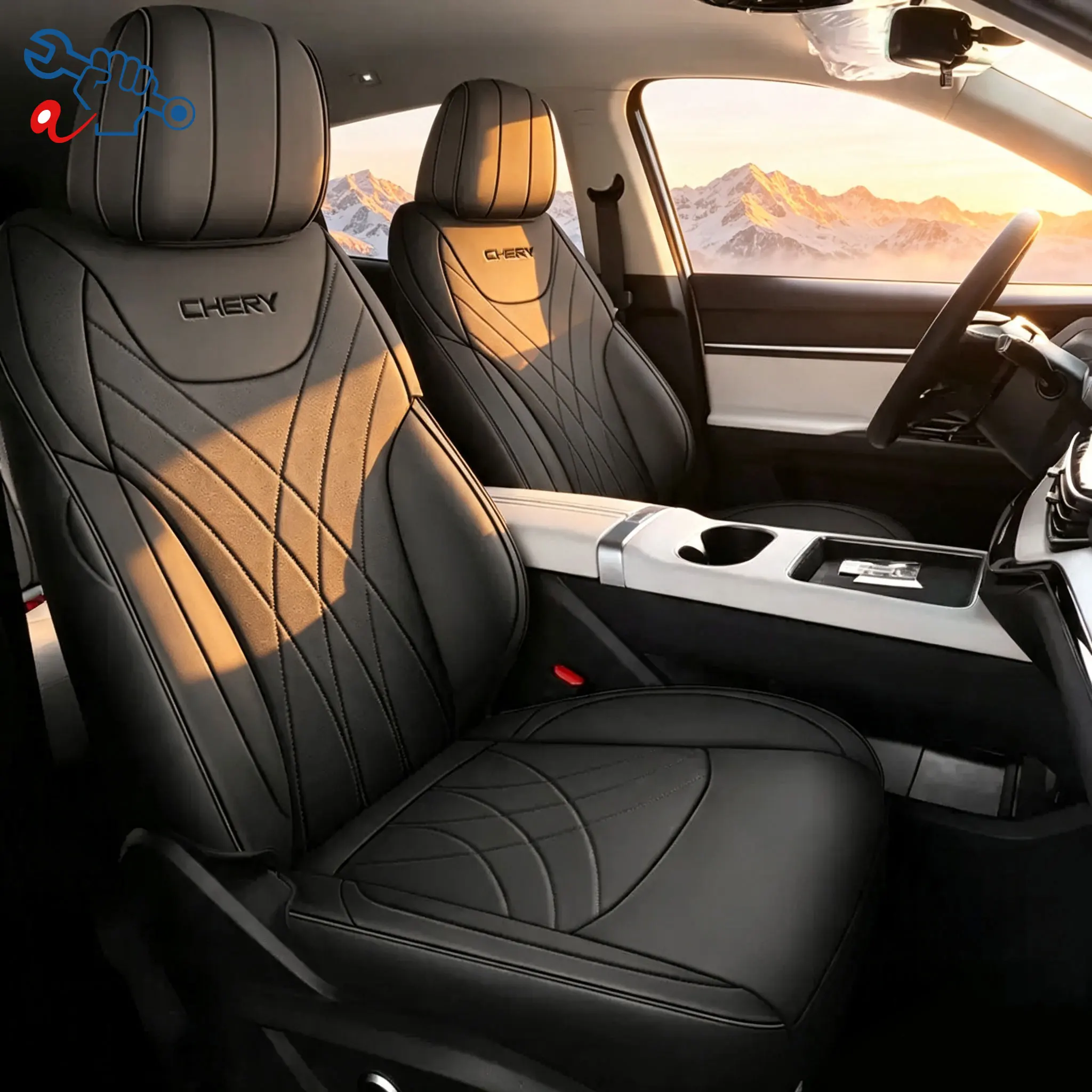 Left‑Drive Car Seat Cover For Chery eQ7 2023‑2026 All‑Weather Auto Seat Cushion Modified Interior Full Surround Seat Protector
