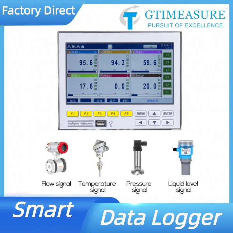 

Smart Data Logger 1-16 Multi Channels Paperless Recorder Temperature Pressure Current Voltage Alarm USB RS485 4-20mA Record who
