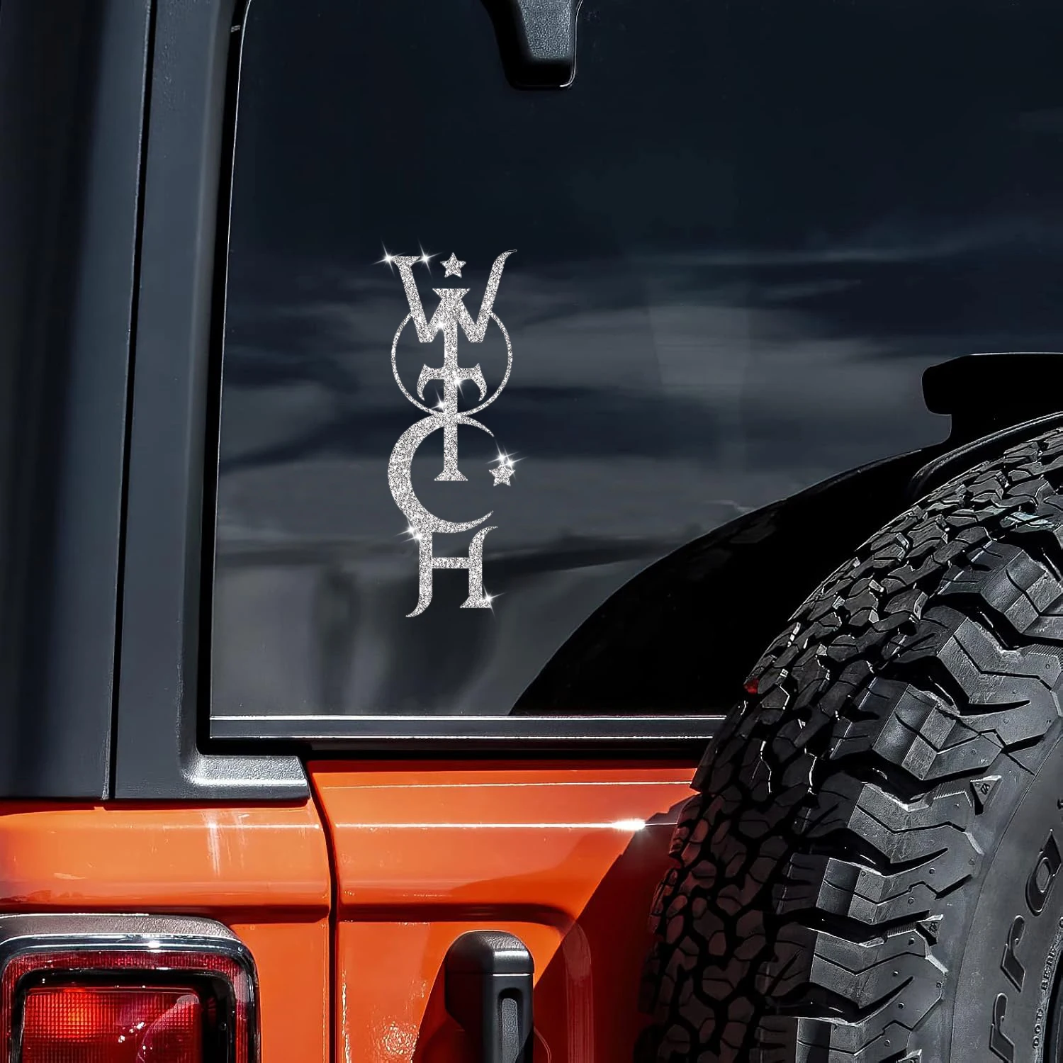 Flash Silver Stickers Witch Car Decals Car Stickers