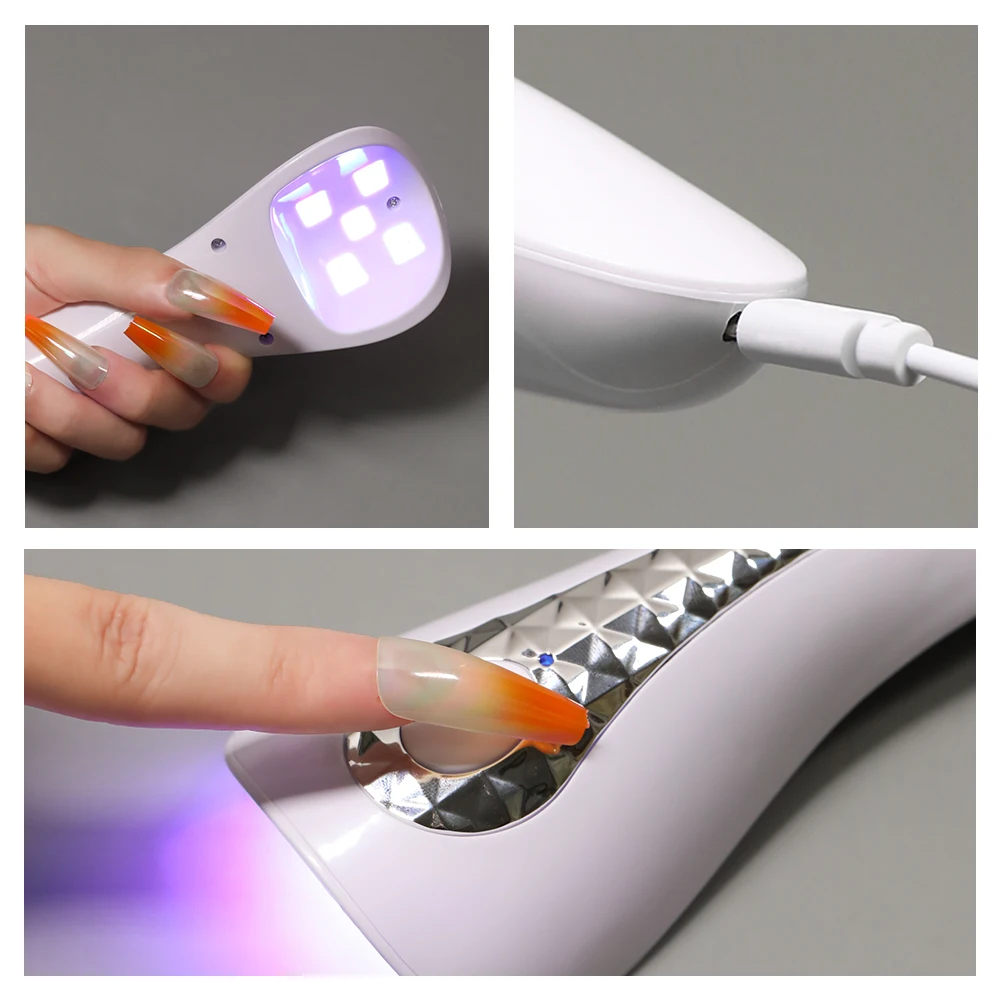 Handheld Lamp For Nails Drying Lamp UV LED Rechargeable Mini Manicure Lamp Quick drying Nail Dryer For Gel Polish Manicure Tools