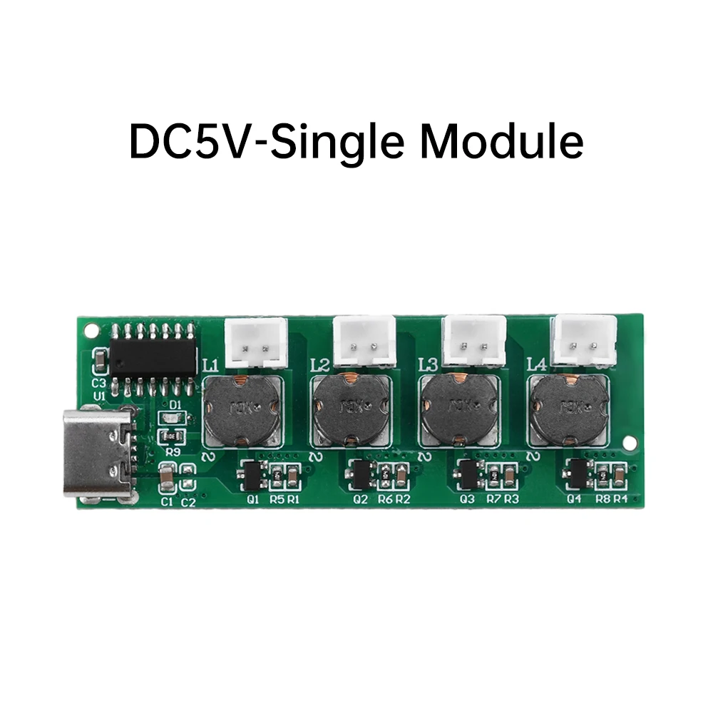 DC5V Niet-geschakelde Vier Spray Luchtbevochtiger Module Verneveling Besturingskaart DIY Ultrasone Vernevelaar TYPE-C Interface