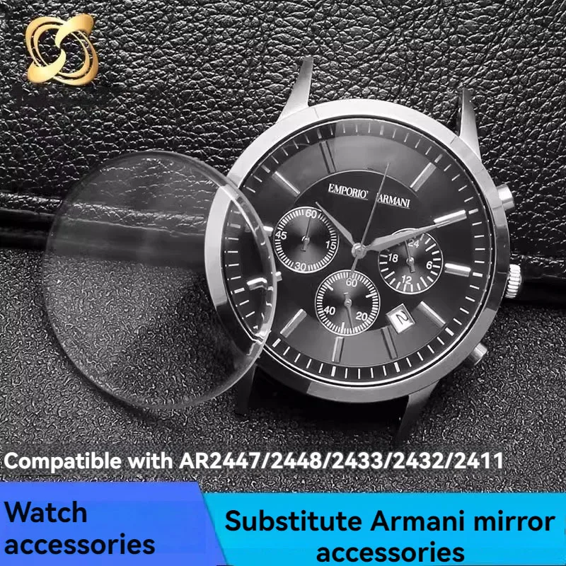 For Armani Watch Mirror Lenses AR2447 AR2448 AR2433 AR2432 AR2411 Watch Mask Glass Cover Mineral Transparent Glass Watch Parts