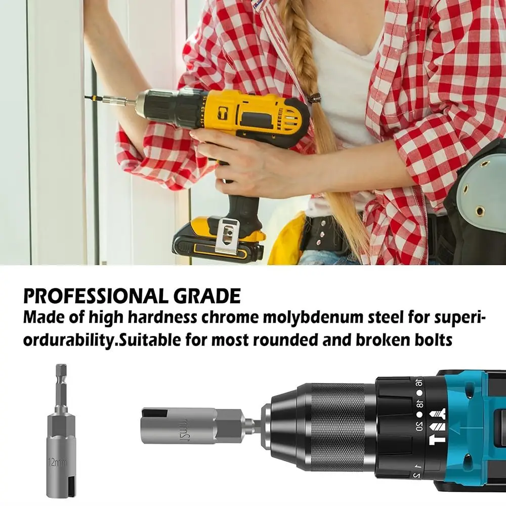 High Quality Steel Wing Nut Driver Slot H10/12/14/16/18 H11/13/15/17/19 Wrench Hex Shank Nut Adapter Hand Tools