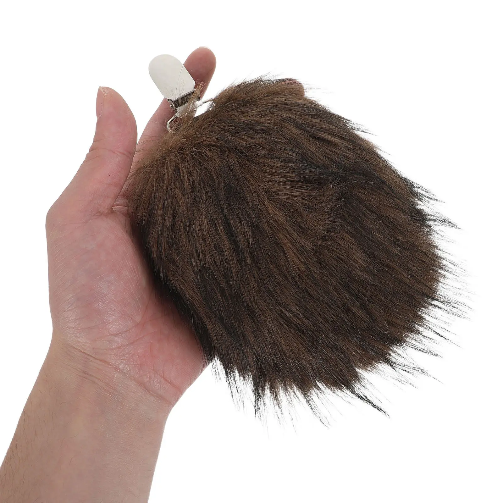 Clip-On Fluffy Tail Simulation Animal Tail Faux Bear Tail Cosplay Costume Accessory For Halloween Party Pretend Play Props 3