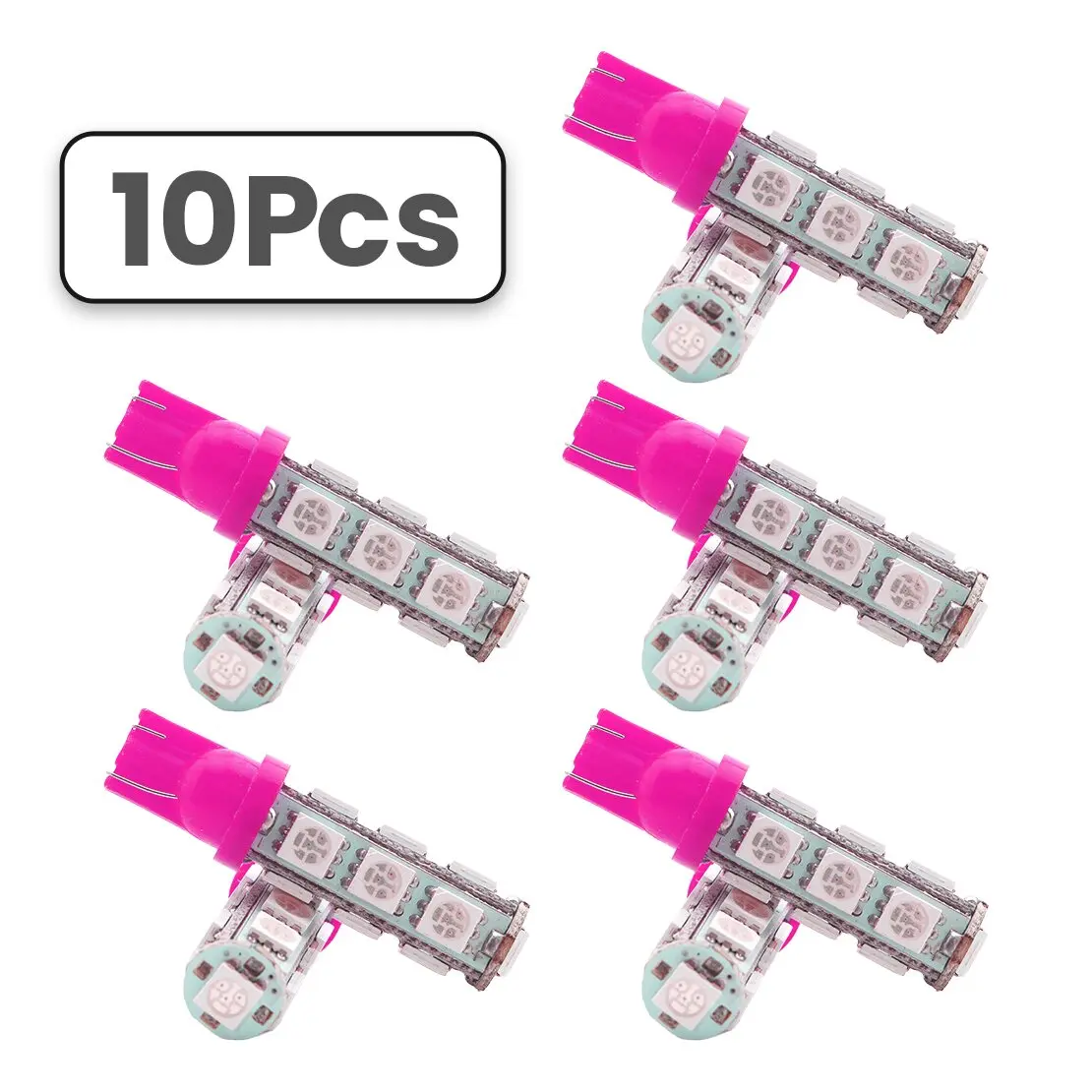 

10Pcs Pink Purple T10 5050 W5W 13SMD LED Light Lamp Bulb for RV Camper Car 193 194 921 922 158 160 161 161B 168 168A 912 12V 5W