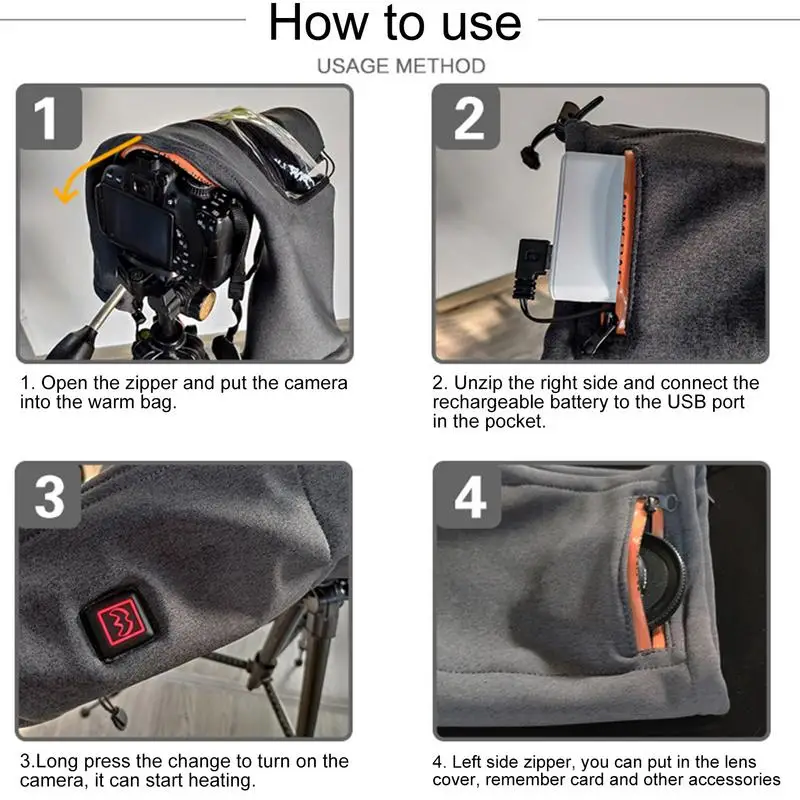 غطاء حراري للكاميرا، غطاء كاميرا للطقس البارد، غطاء معطف دافئ للكاميرا الكهربائية، واقي كاميرا شتوي مقاوم للبرودة