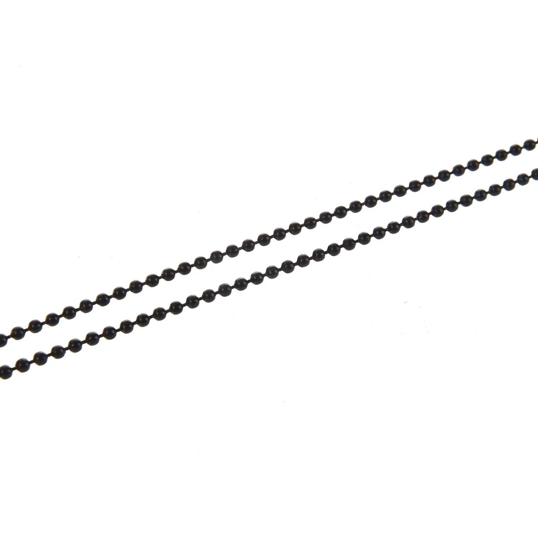 AT77 Metal Beaded Chain Wooden Cross Pendant Necklace Black