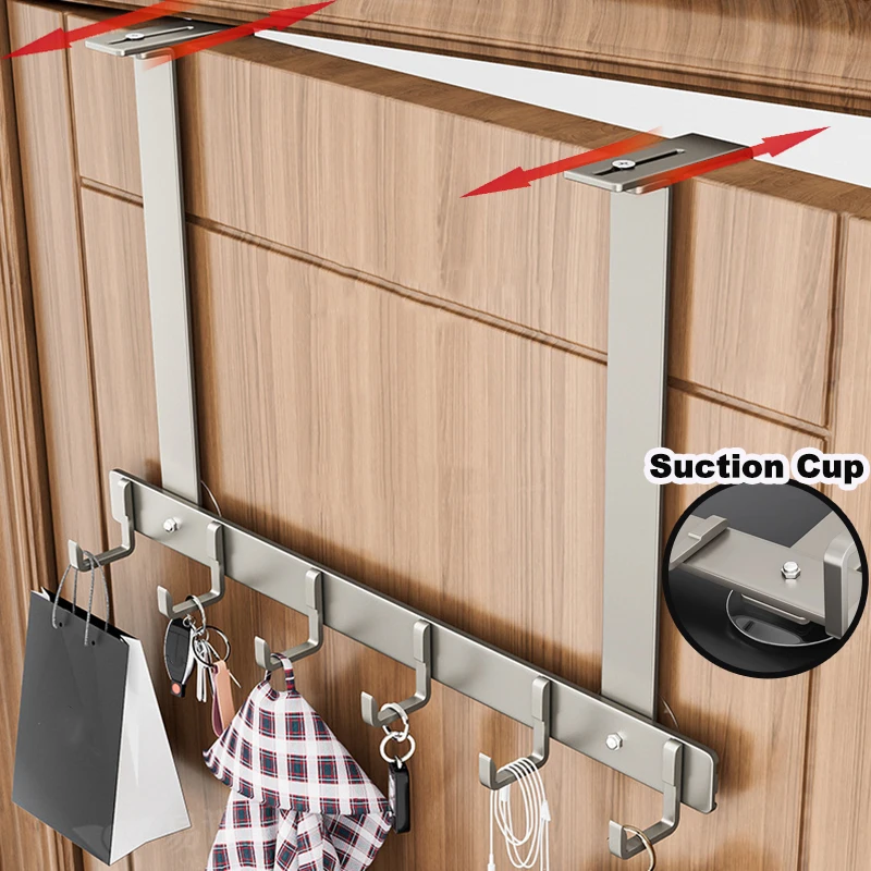 5/7 ganci porta posteriore gancio appendiabiti in metallo cappello portasciugamani regolabile dietro la porta appendiabiti con ventosa supporto mobile porta appendere