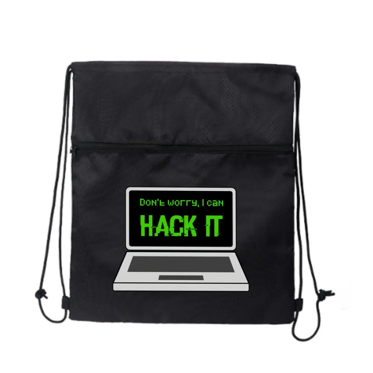 

Не волнуйтесь, я могу это взлома. Черная регулируемая уличная сумка на молнии на шнурке.