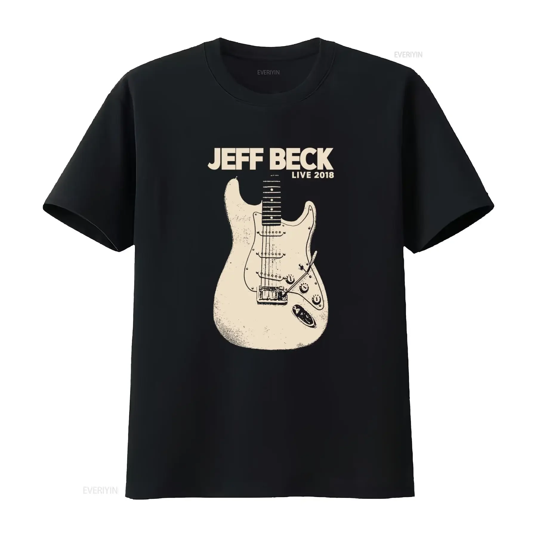 Jeff Beck Live 2018 Rock Guitar Print T Shirt Medium Size Black for English Yardbirds Fans vintage Washed Versatile streetwear