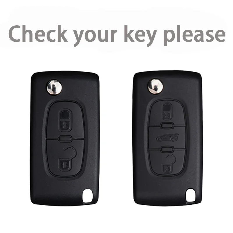 

Suitable for Citroen C2 C3 C4 C5 C6 C8, suitable for Peugeot 107 207 307 S 308 407 607 new 2/3 button TPU leather car key set