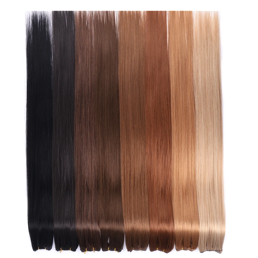 50G 26inch Straight Hair Synthetic weft Hair Extensions Salon Natural Invisible Hair Extensions Long Synthetic Straight Hair