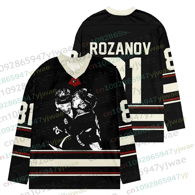 Neues beheiztes Rivalry Eishockeytrikot mit langen Ärmeln, T-Shirt für Herren und Damen, Rozanov HOLLANDER Unisex-Pullover, Sportbekleidung, Eltern-Kind-T-Shirt. – Detail 6