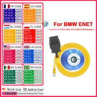 ENET Cable For BMW F-serie ESYS INPA ISTA Refresh Hidden Data ICOM Coding ECU Programmer Diagnostic OBDII Ethernet RJ45 Cable