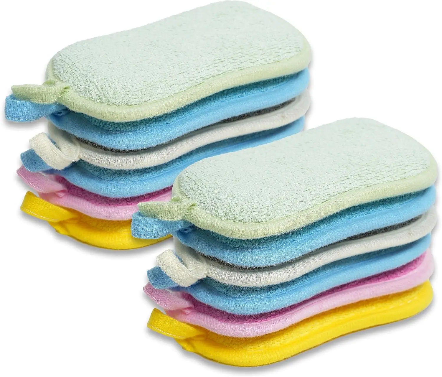 

Dish Sponge 12-Pack, Double Sided Cleaning, Non Scratch, Ultra Fine Fiber & Stainless Steel Wire, Durable Thickening