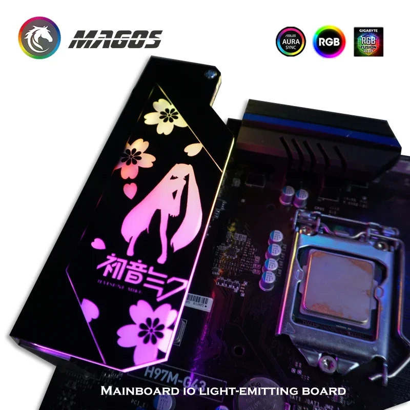 Personalizar placa-mãe io decoração painel rgb suporte de iluminação chassi argb móvel mainboard capa aura sincronização pc caso mod