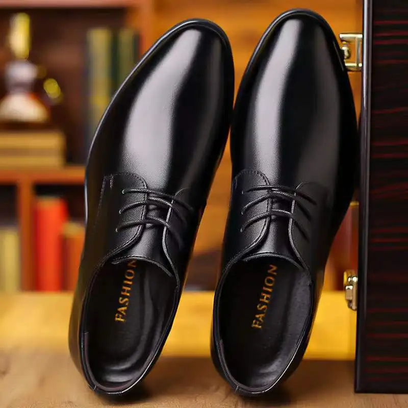 New men\'s lace up formal shoes Fashion business casual leather shoes for men Banquet social wedding shoes leather dress shoes