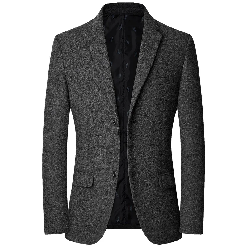 

Man Blazer Autumn Vintage Non-ironing Single-breasted Slim Men Suit Coat Simple Solid Color Breathable Versatile Male Outerwear