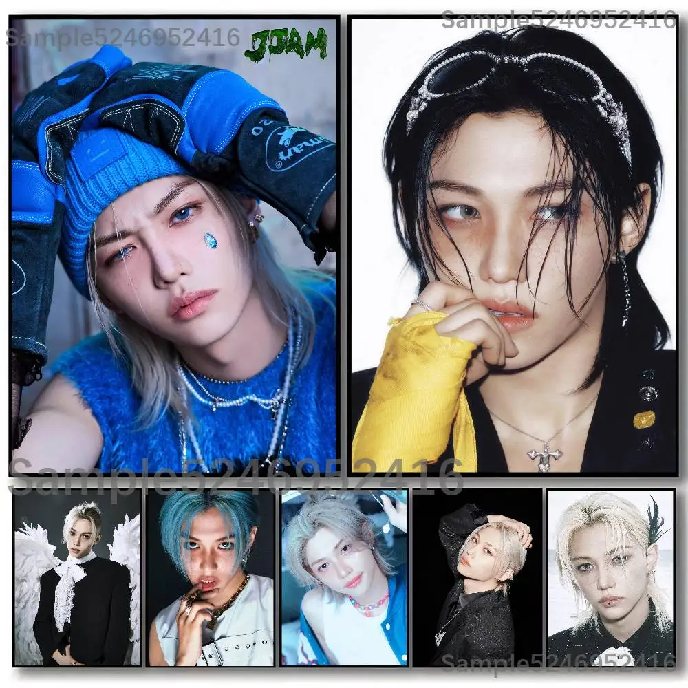 F-Felix Lee SKZ Korean  Poster For Self-adhesive Art Waterproof Paper Sticker Coffee House Bar Room Wall Decor