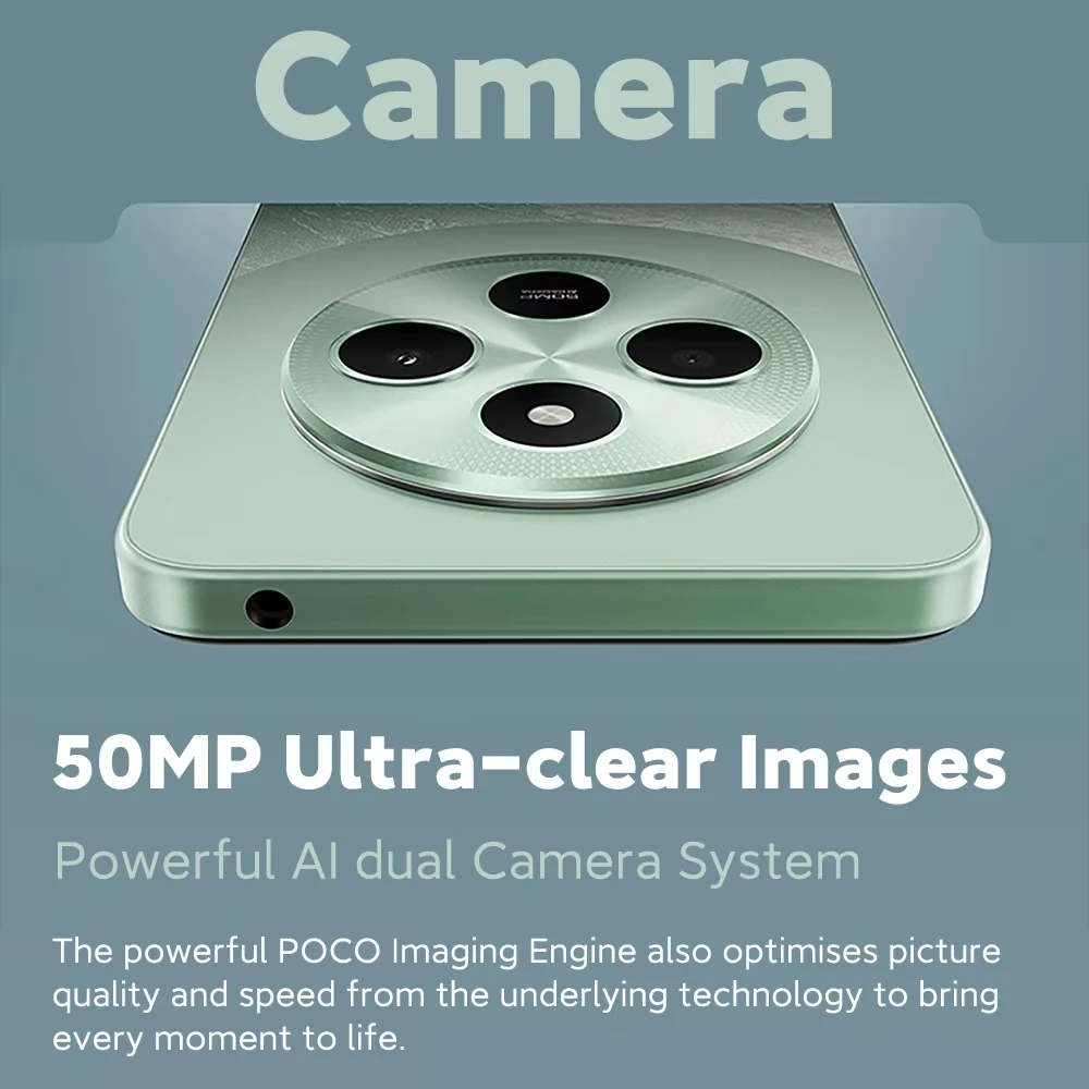 الهواتف المستعملة الإصدار العالمي Poco C75 Helio G81-Ultra Immersive 6.88 بوصة شاشة ضخمة 5160 مللي أمبير (نوع) بطارية شفافة 50 ميجا بكسل كاميرا مزدوجة #4