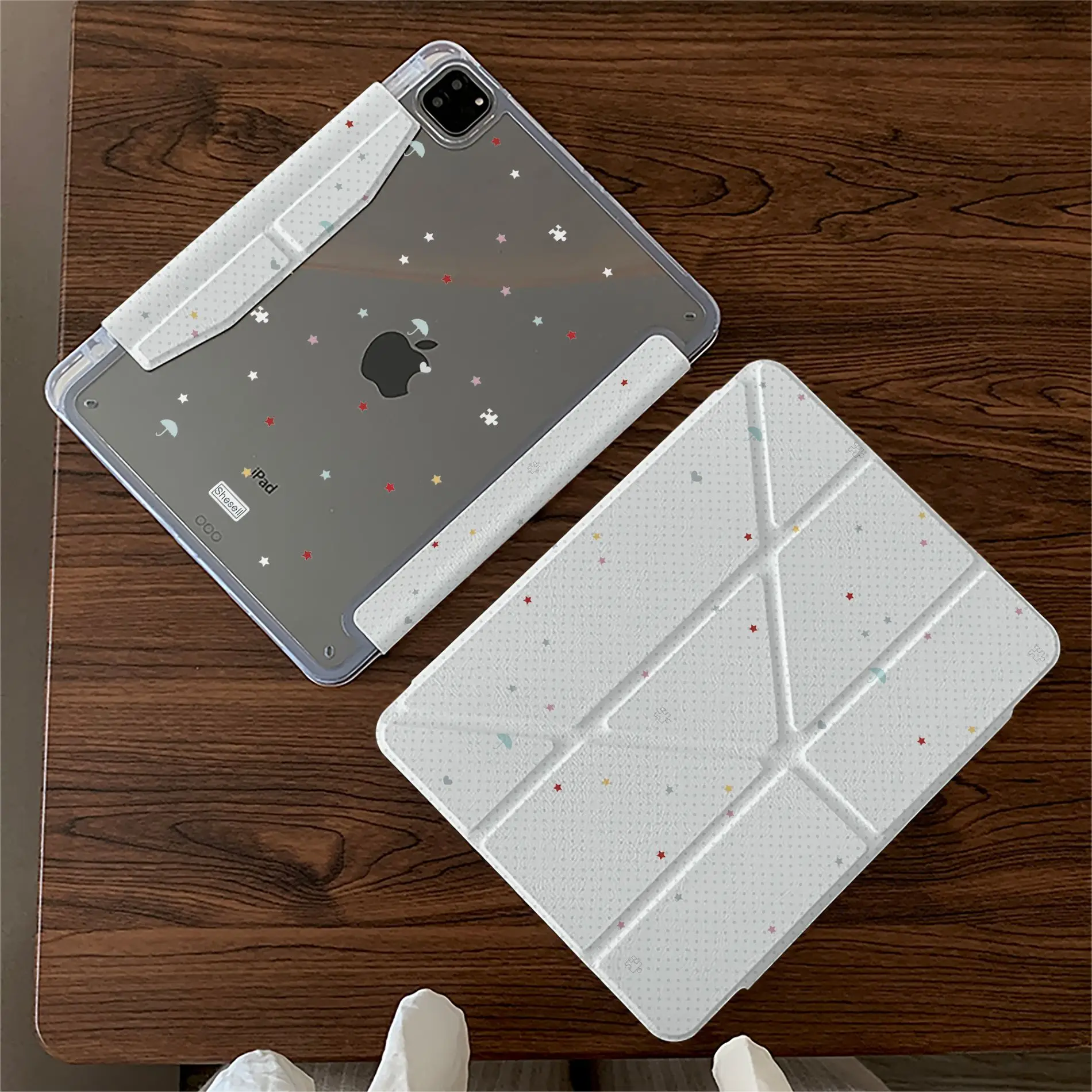 Umbrella Stars 3-Y Fold iPad Case For iPad Pro 11 13in 2025 iPad Pro 12.9in Air7 10th 11th M4/5 MINI Buckle Protective Cover